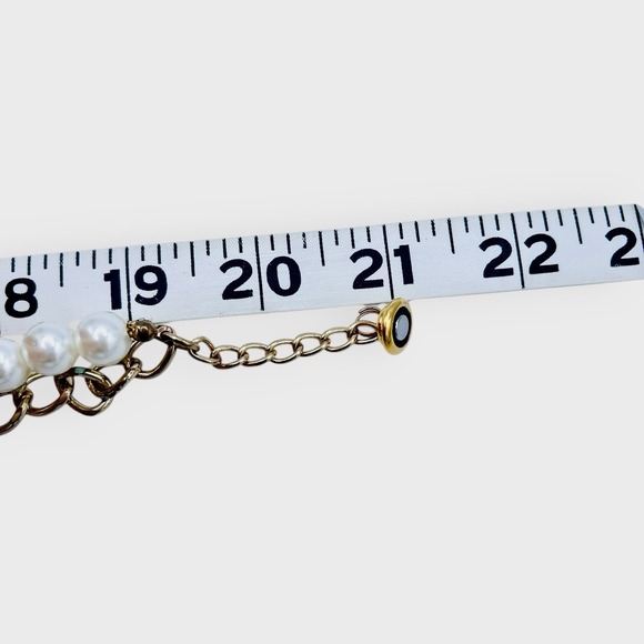 Multicolored Glass Large Rhinestone Necklace Choker Statement Runway Pearl Gold - Picture 5 of 5